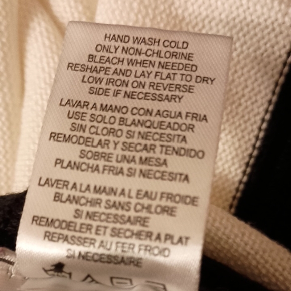 Calvin Klein White and Black Cowl Neck Sweater, Sz M - Picture 8 of 8